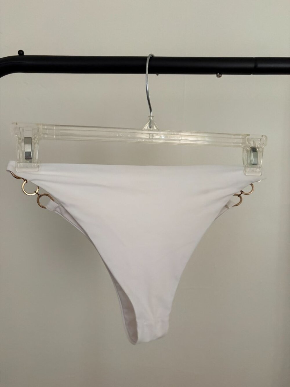 Princess Polly White Bikini Bottom with Gold Hoop Accents - Picture 3 of 4